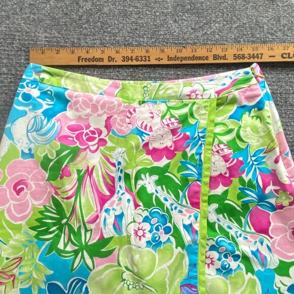 Island Republic Skort Women's 8 Pink‎ Green Floral Giraffes Lions Activewear - Picture 9 of 11